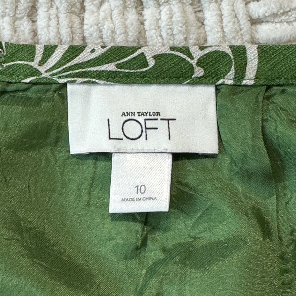 LOFT Floral botanical Silk Blend contemporary art deco mod Mini Skirt - Picture 4 of 8